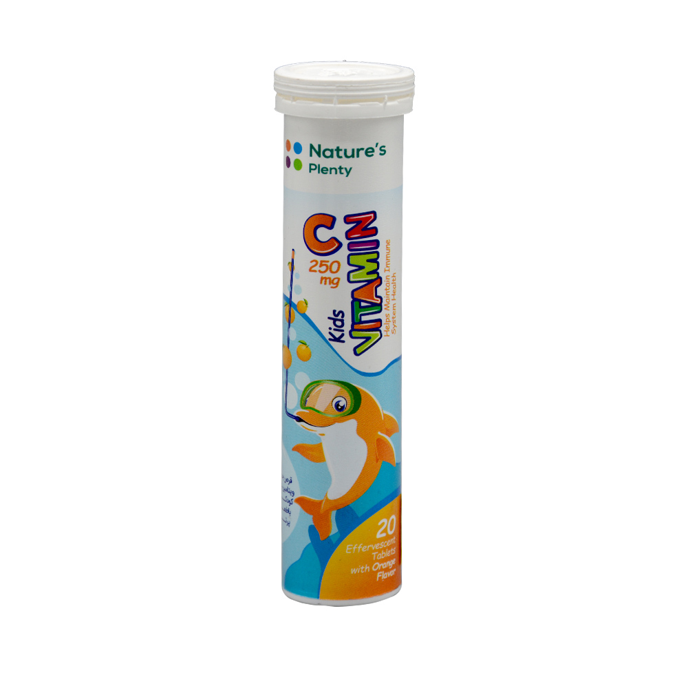 natures-plenty-vitamin-c-kids-20-effervescent-tabs-1.jpg قرص جوشان ویتامین ث 250 میلی گرم کودکان نیچرز پلنتی 20 عددی - Image 1